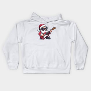 Santa Claus Playing Electric Guitar Kids Hoodie